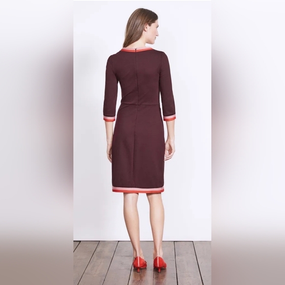 Boden Gloria Ponte Shift Dress In Merlot Retro Shift 6R - Picture 3 of 13